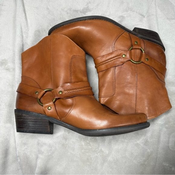 Franco Sarto Wade Western Cowboy Tan Leather Boots Sz 9 - Picture 2 of 9